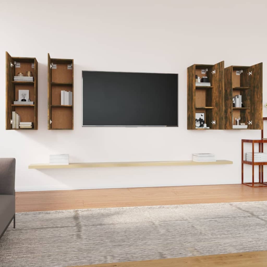vidaXL TV skříňky 4 ks kouřový dub 30,5 x 30 x 90 cm kompozitní dřevo
