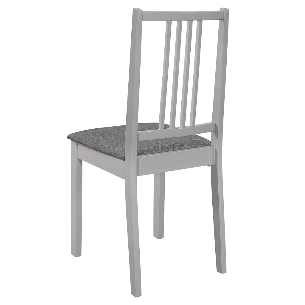 vidaXL Jídelní židle s poduškami 6 ks šedé masivní dřevo