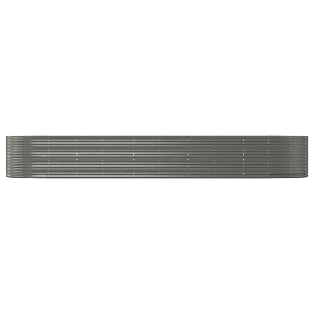 vidaXL Vyvýšený záhon šedý 447x140x68 cm práškově lakovaná ocel