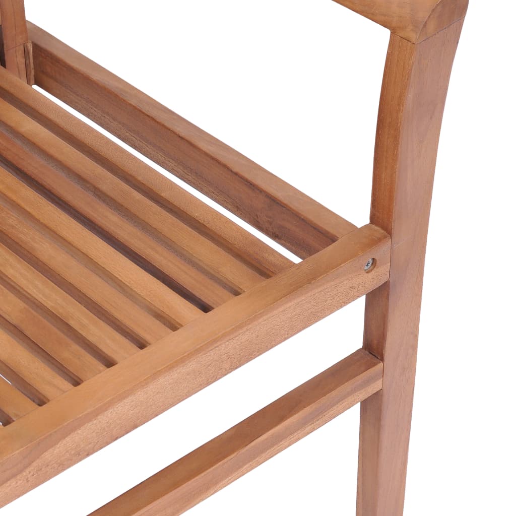 vidaXL Jídelní židle 4 ks béžové podušky masivní teak