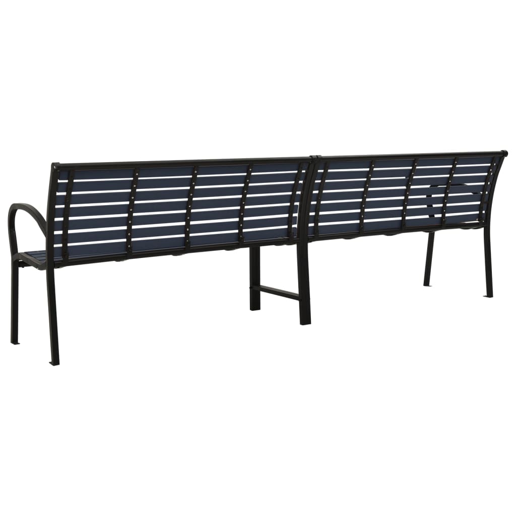 vidaXL Dvojitá zahradní lavice 251 cm ocel a WPC černá