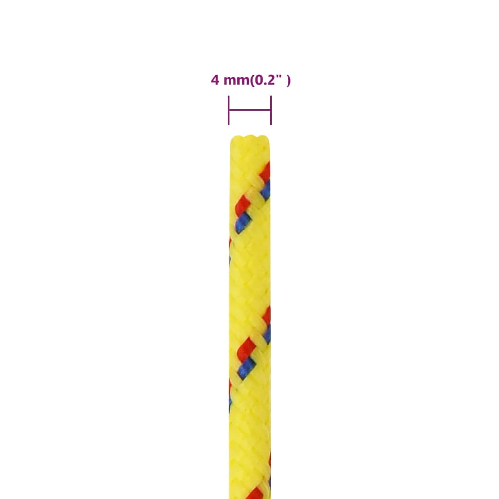 vidaXL Lodní lano žluté 4 mm 25 m polypropylen