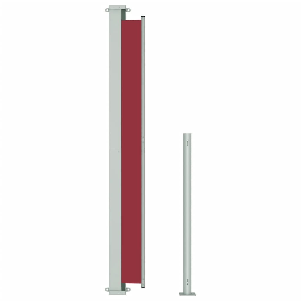 vidaXL Zatahovací boční markýza 180 x 500 cm červená
