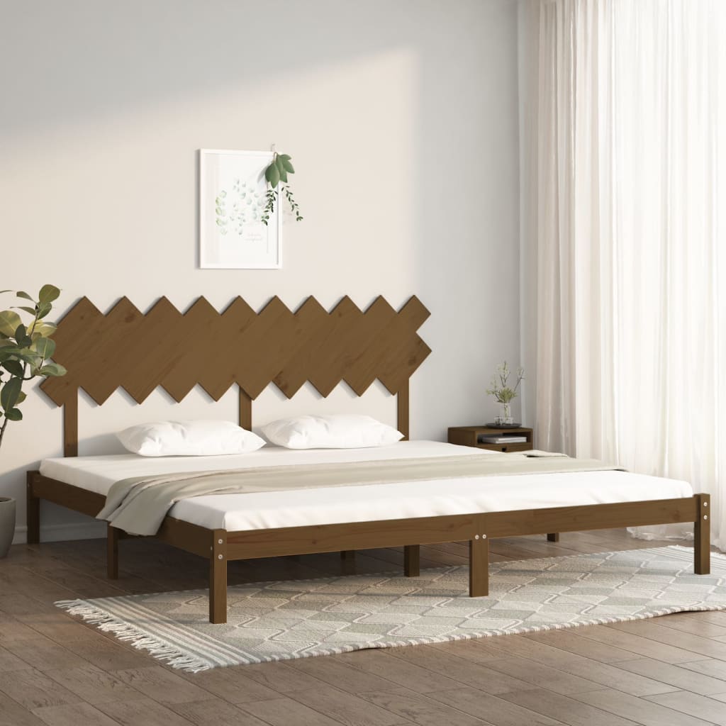 vidaXL Rám postele medově hnědý 200 x 200 cm masivní dřevo