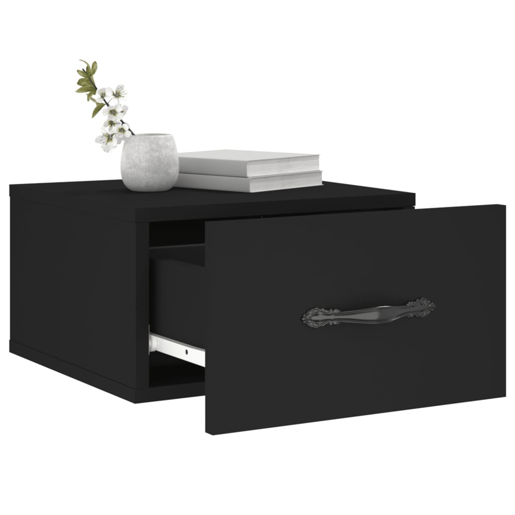 vidaXL Nástěnný noční stolek černý 35 x 35 x 20 cm