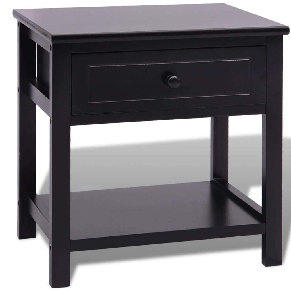 vidaXL Noční stolek dřevěný černý