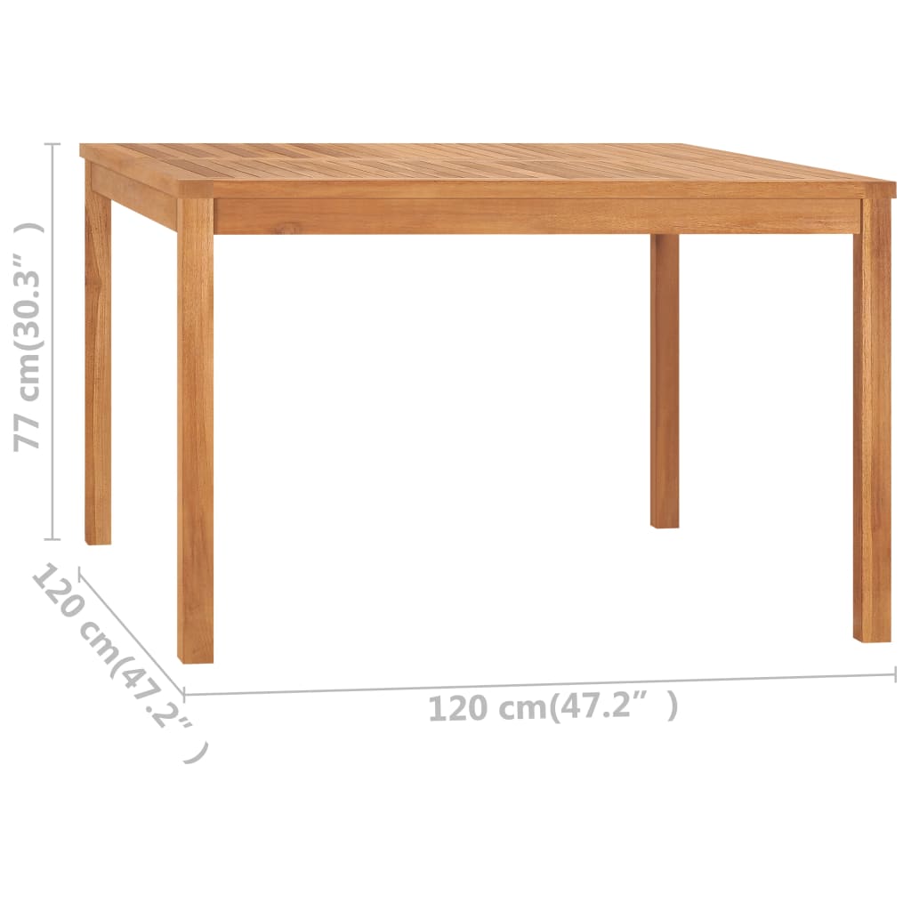 vidaXL Zahradní jídelní stůl 120 x 120 x 77 cm masivní teakové dřevo