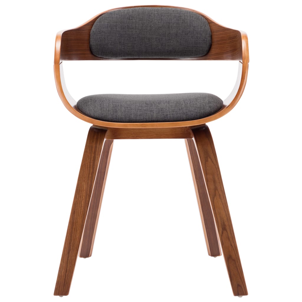 vidaXL Jídelní židle tmavě šedá textil a ohýbané dřevo
