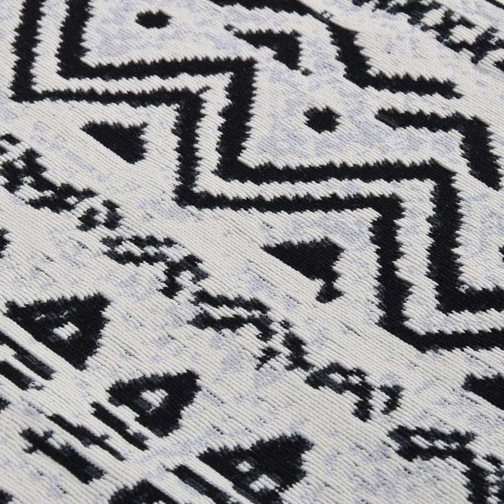 vidaXL Koberec černobílý 120 x 180 cm bavlna
