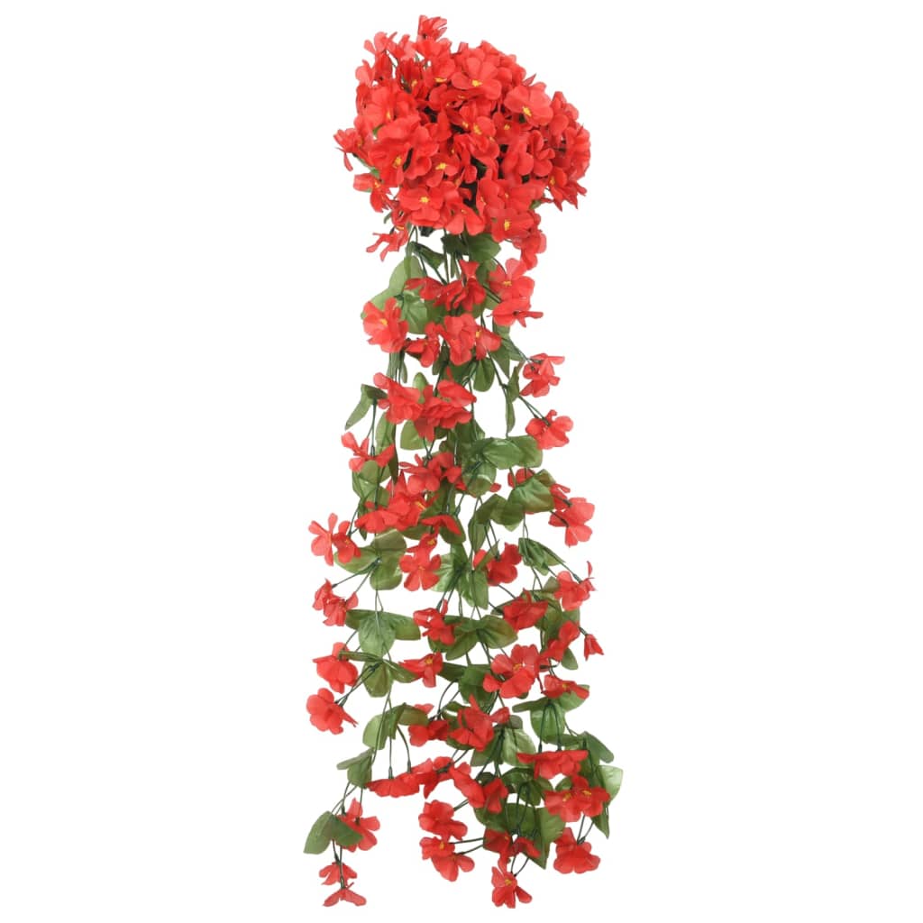 vidaXL Umělé květinové girlandy 3 ks červené 85 cm