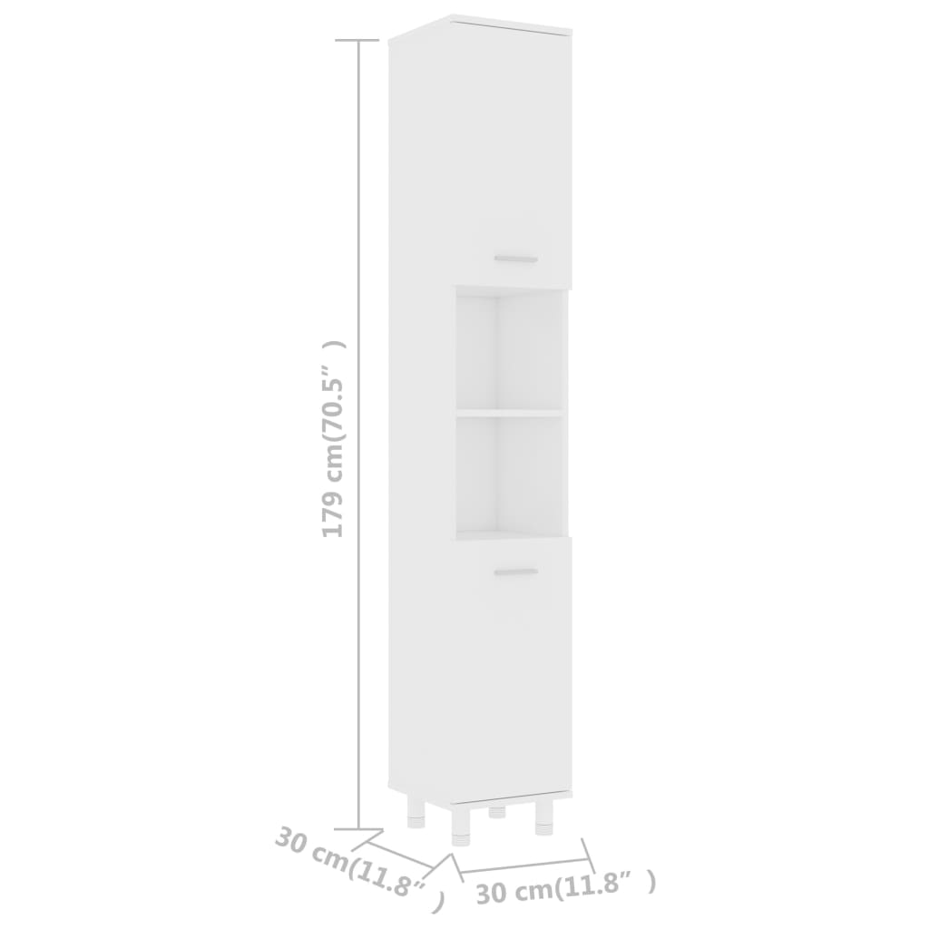 vidaXL 3dílný set koupelnového nábytku bílý dřevotříska