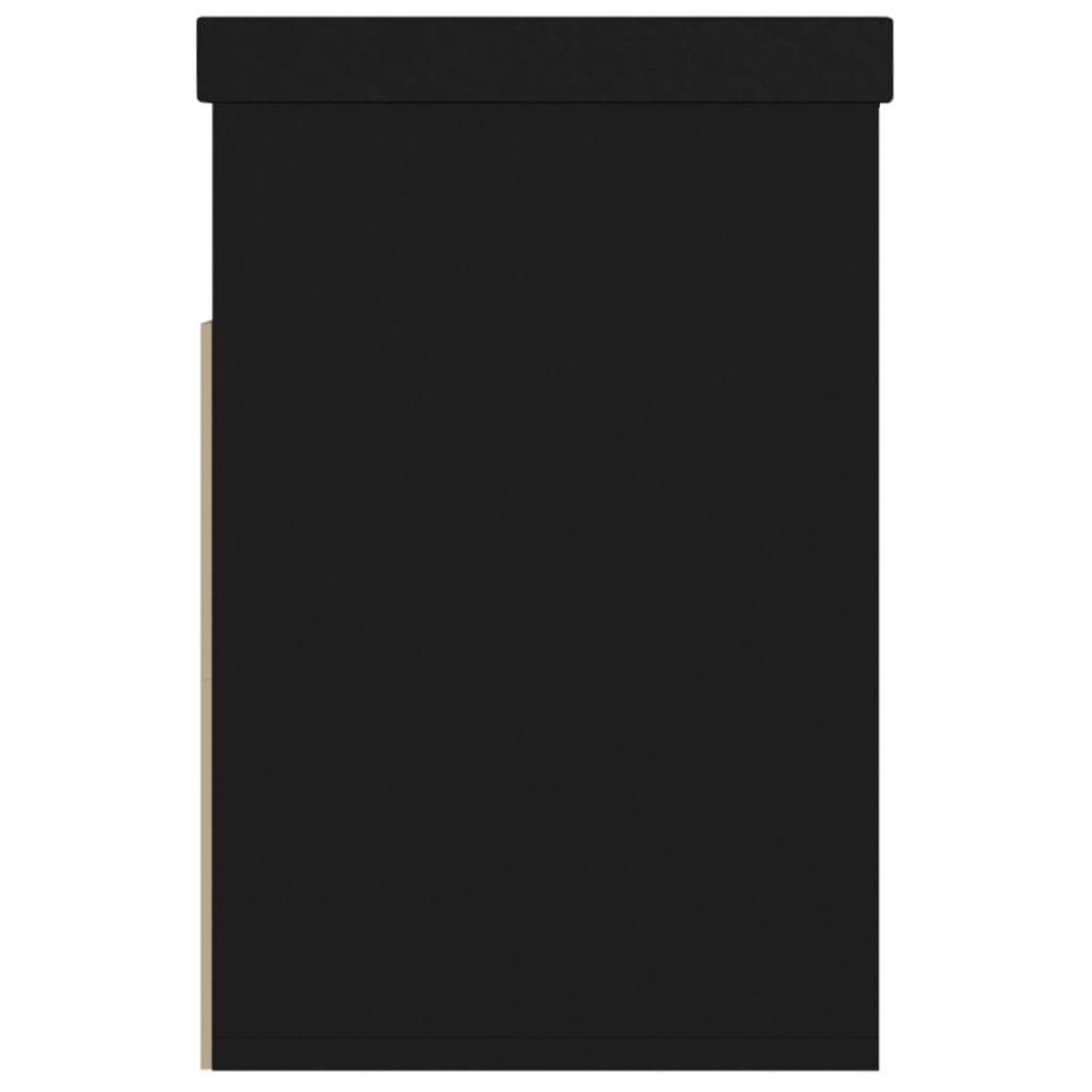 vidaXL Lavice s botníkem a poduškou černá 80 x 30 x 47 cm dřevotříska