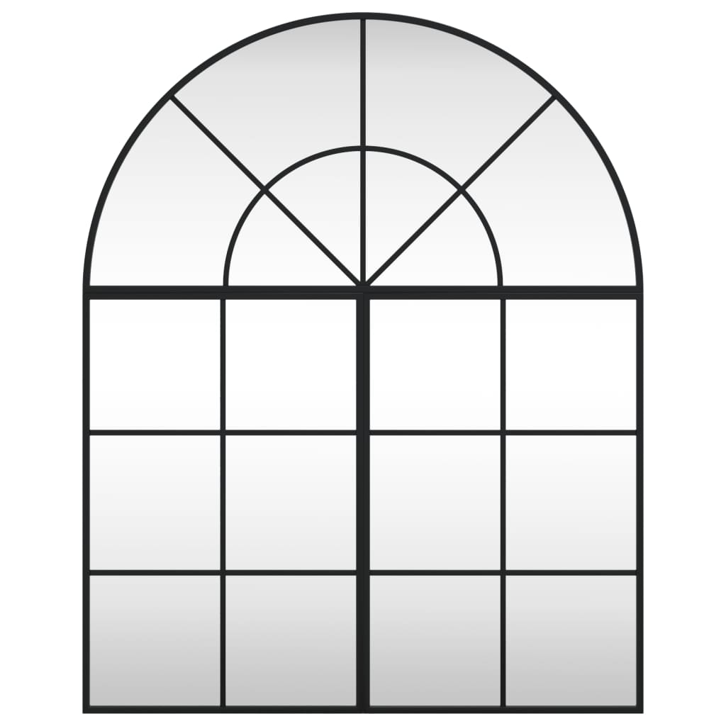 vidaXL Nástěnné zrcadlo černé 80 x 100 cm oblouk železo