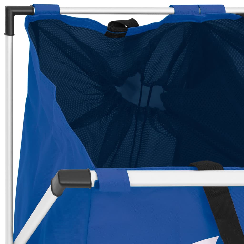vidaXL Koš na třídění prádla se 2 přihrádkami modrý