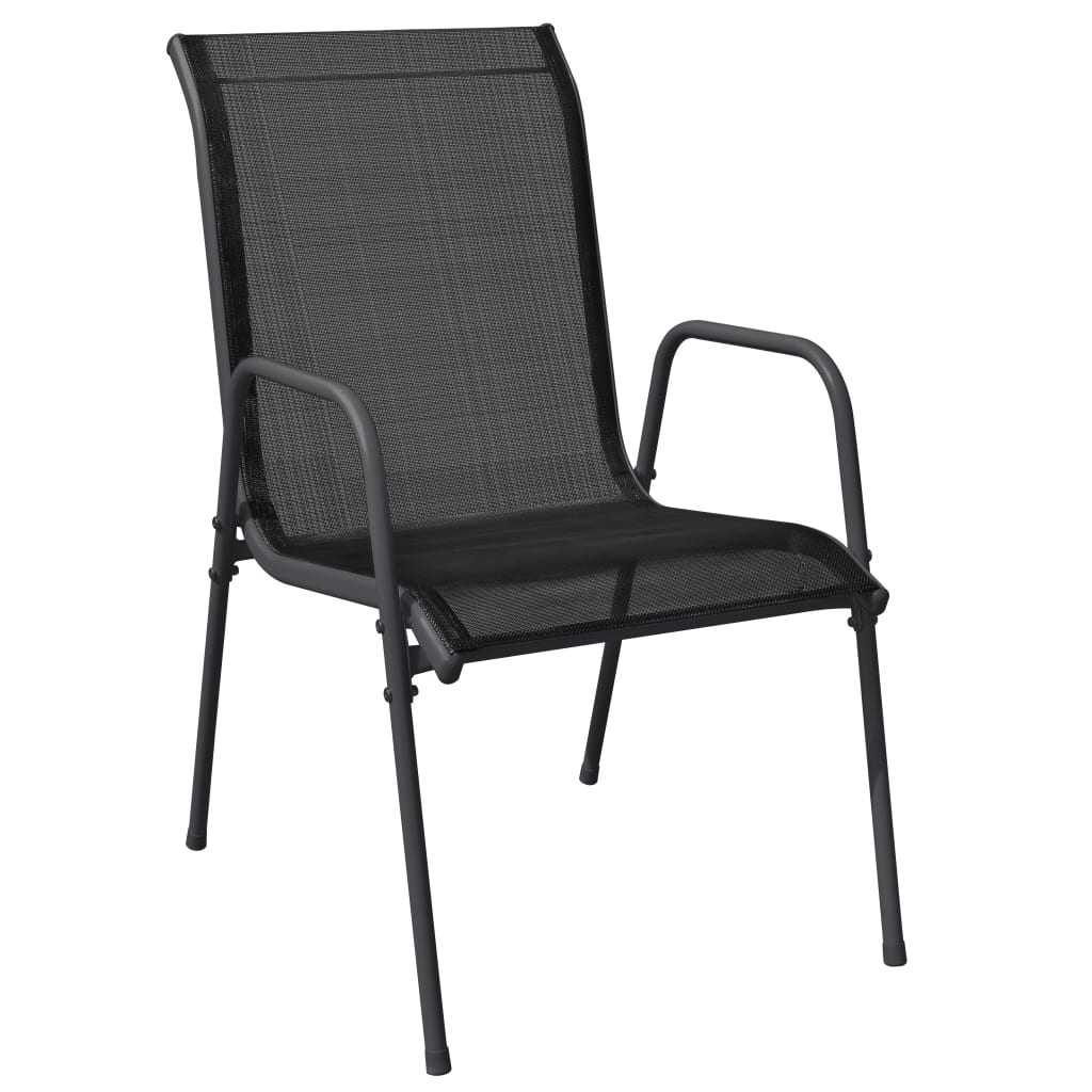 vidaXL Zahradní židle 6 ks ocel a textilen černé