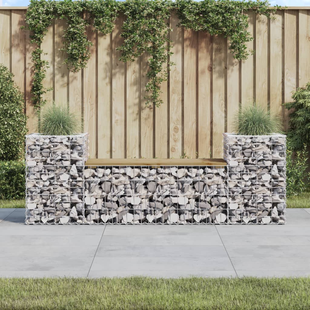 vidaXL Zahradní lavice gabionový design 183x41x60,5 cm borové dřevo