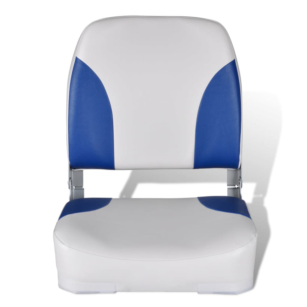 vidaXL Sklopné sedadlo do člunu opěradlo modrobílý polštář 41x36x48 cm