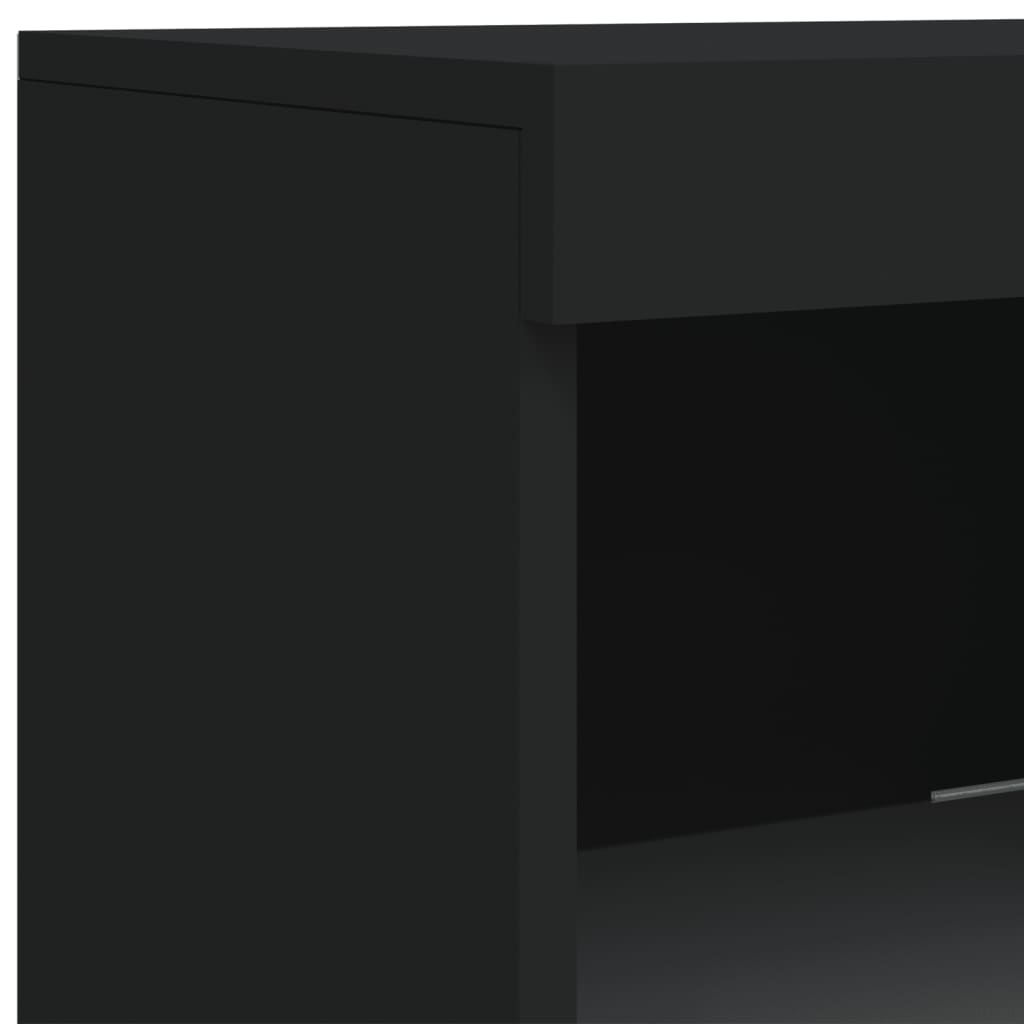 vidaXL Příborník s LED osvětlením černý 41 x 37 x 100 cm