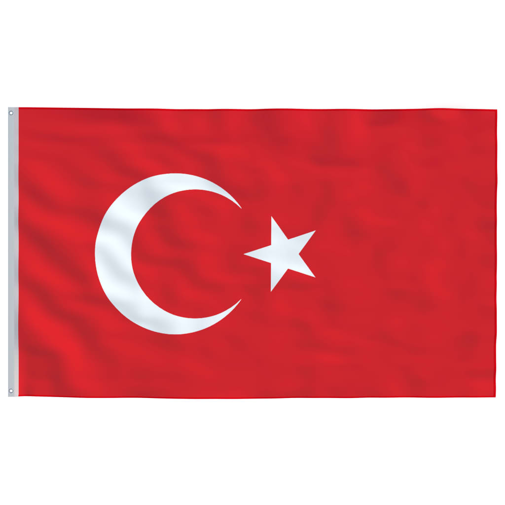 vidaXL Turecká vlajka a stožár hliník 6,2 m