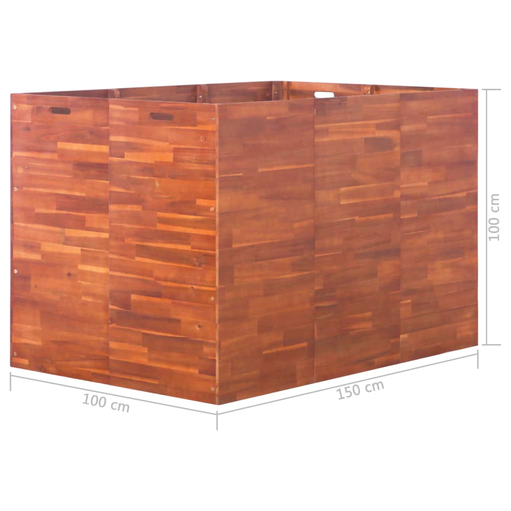 vidaXL Vyvýšený záhon akáciové dřevo 150 x 100 x 100 cm