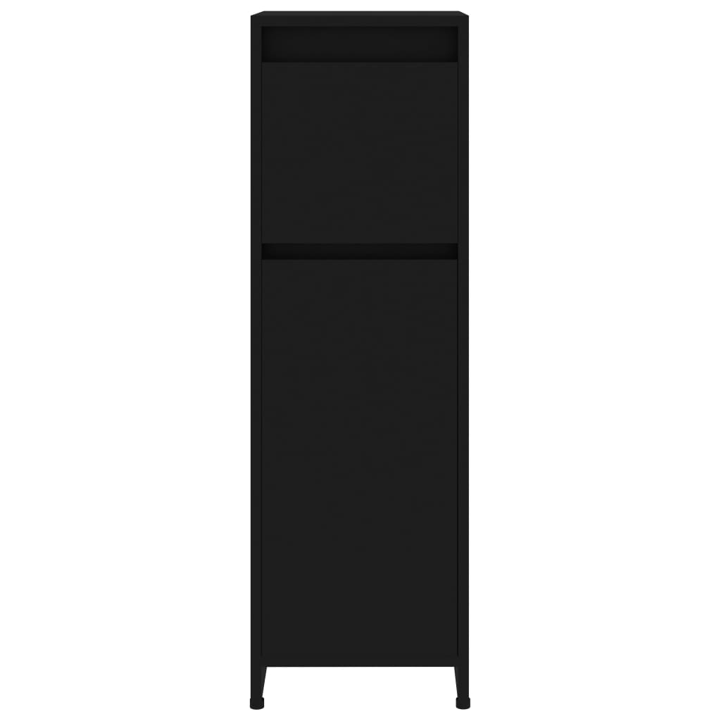 vidaXL Koupelnová skříňka černá 30 x 30 x 95 cm dřevotříska