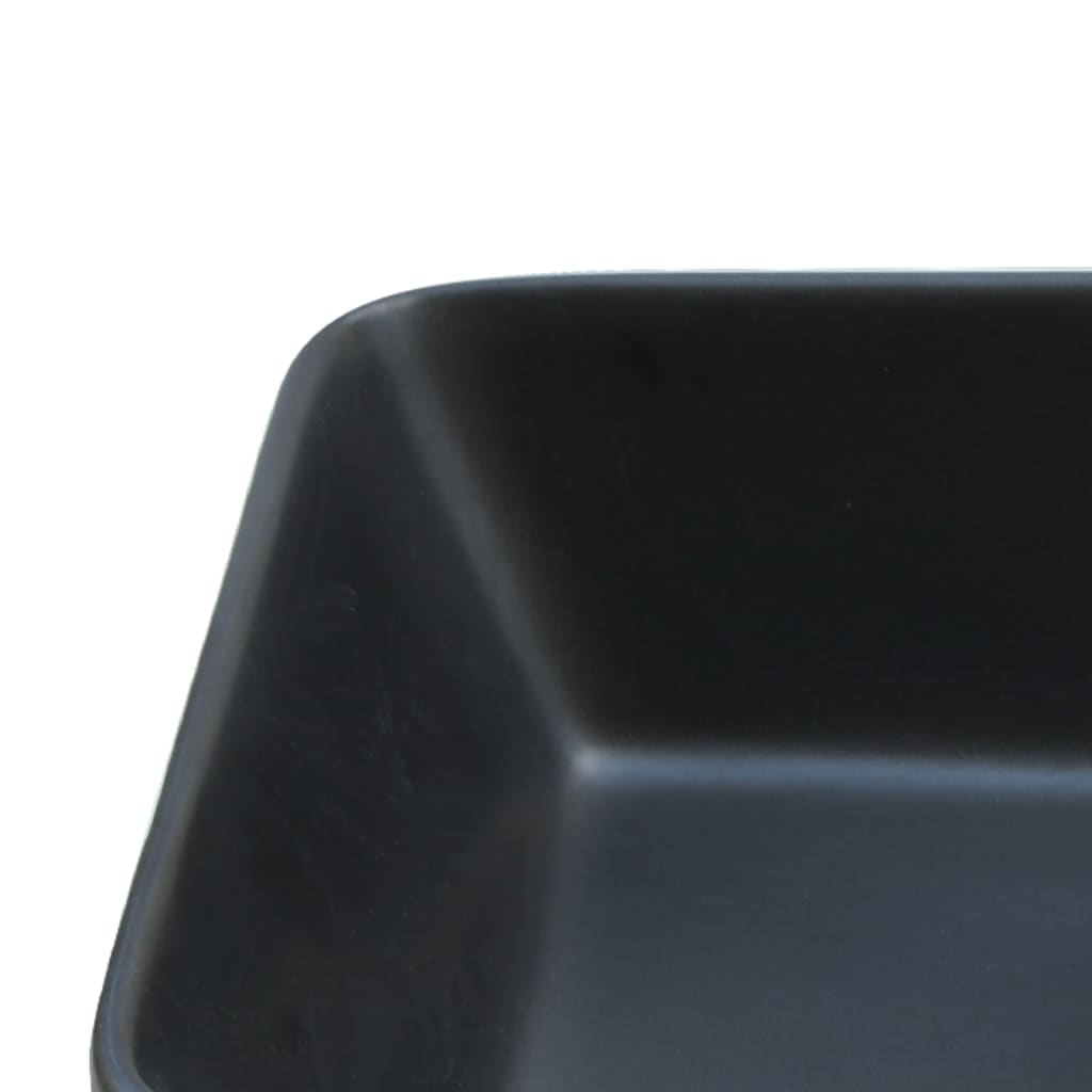 vidaXL Umyvadlo na desku černé a hnědé obdélník 46x35,5x13 cm keramika