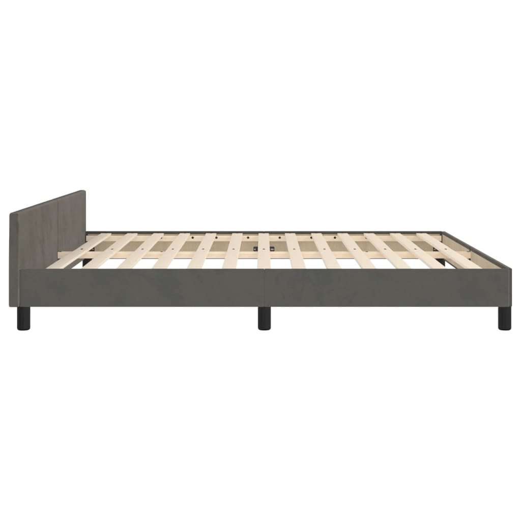 vidaXL Rám postele s čelem tmavě šedý 180x200 cm samet