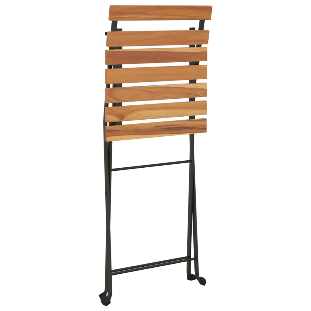 vidaXL Skládací bistro židle 2 ks masivní teakové dřevo a ocel