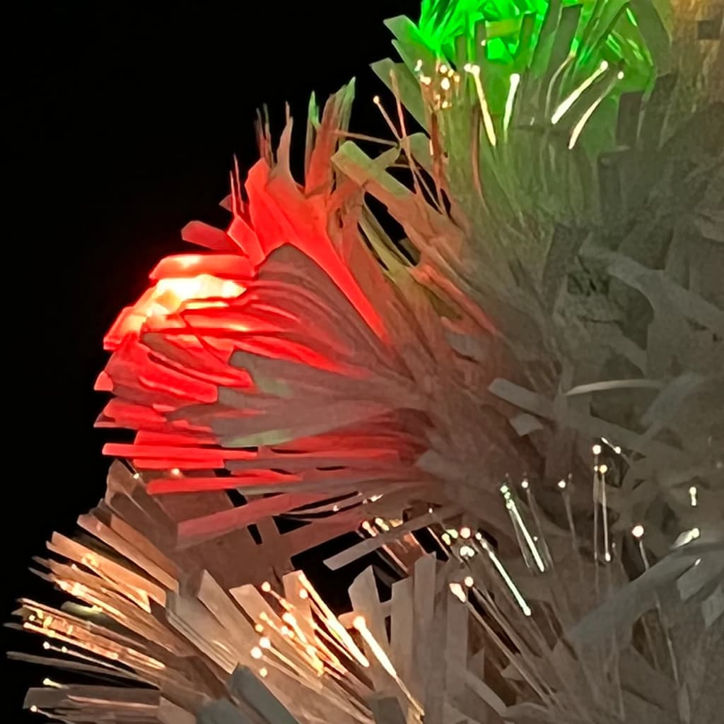 vidaXL Vánoční stromek s LED osvětlením bílý 64 cm optické vlákno