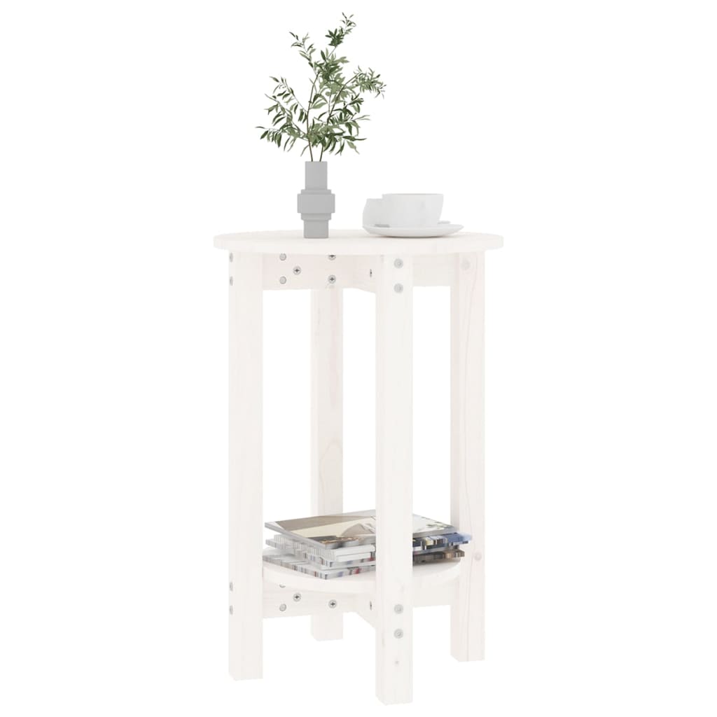 vidaXL Konferenční stolek bílý Ø 40 x 60 cm masivní borové dřevo