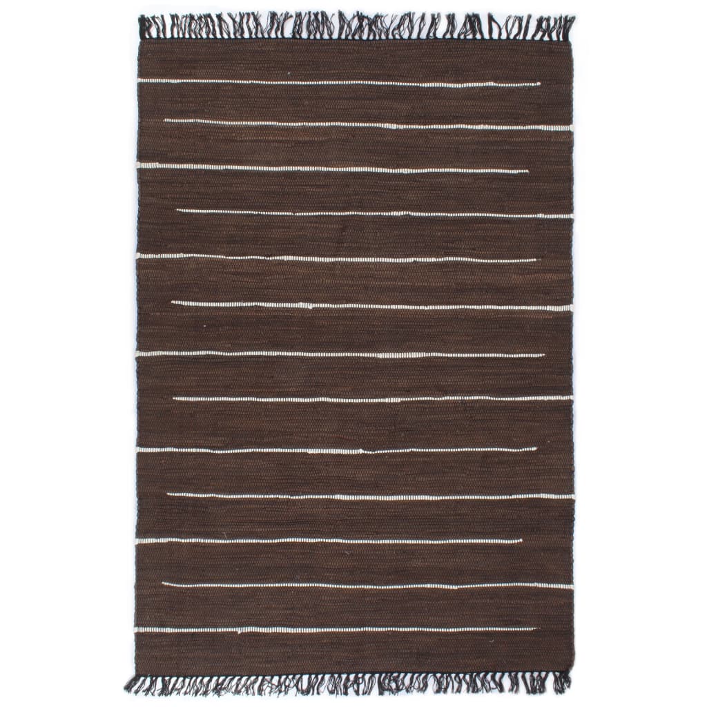 vidaXL Ručně tkaný koberec Chindi bavlna 200 x 290 cm hnědý