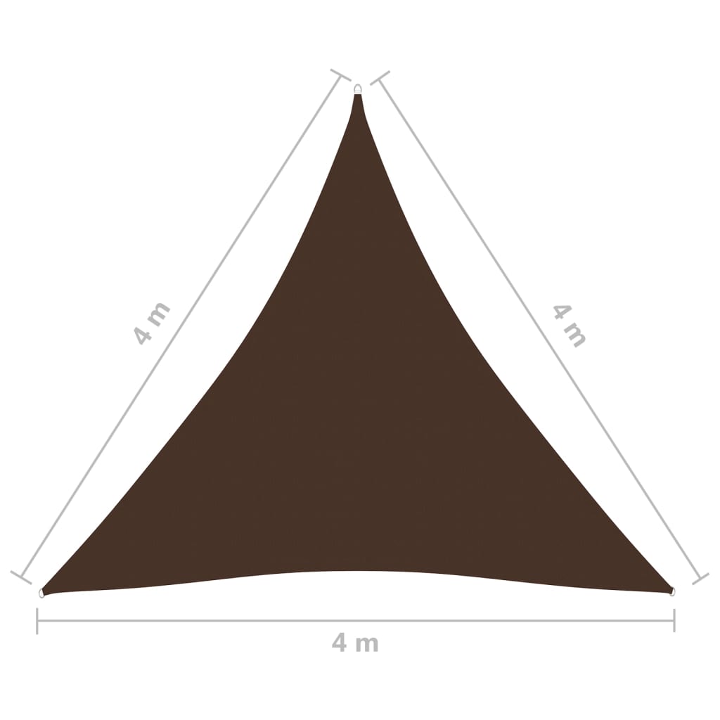 vidaXL Stínící plachta oxfordská látka trojúhelníková 4x4x4 m hnědá