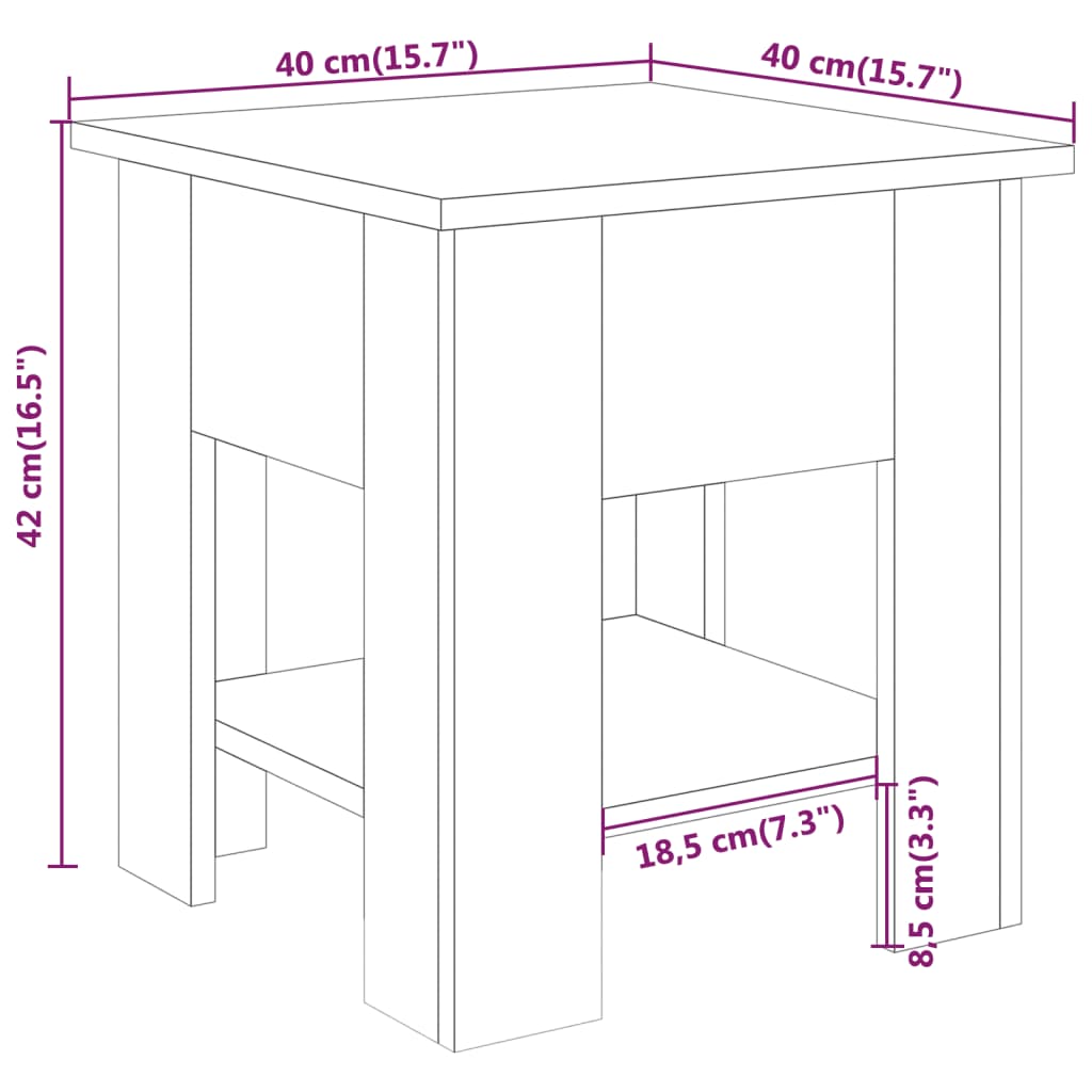 vidaXL Konferenční stolek dub sonoma 40 x 40 x 42 cm kompozitní dřevo
