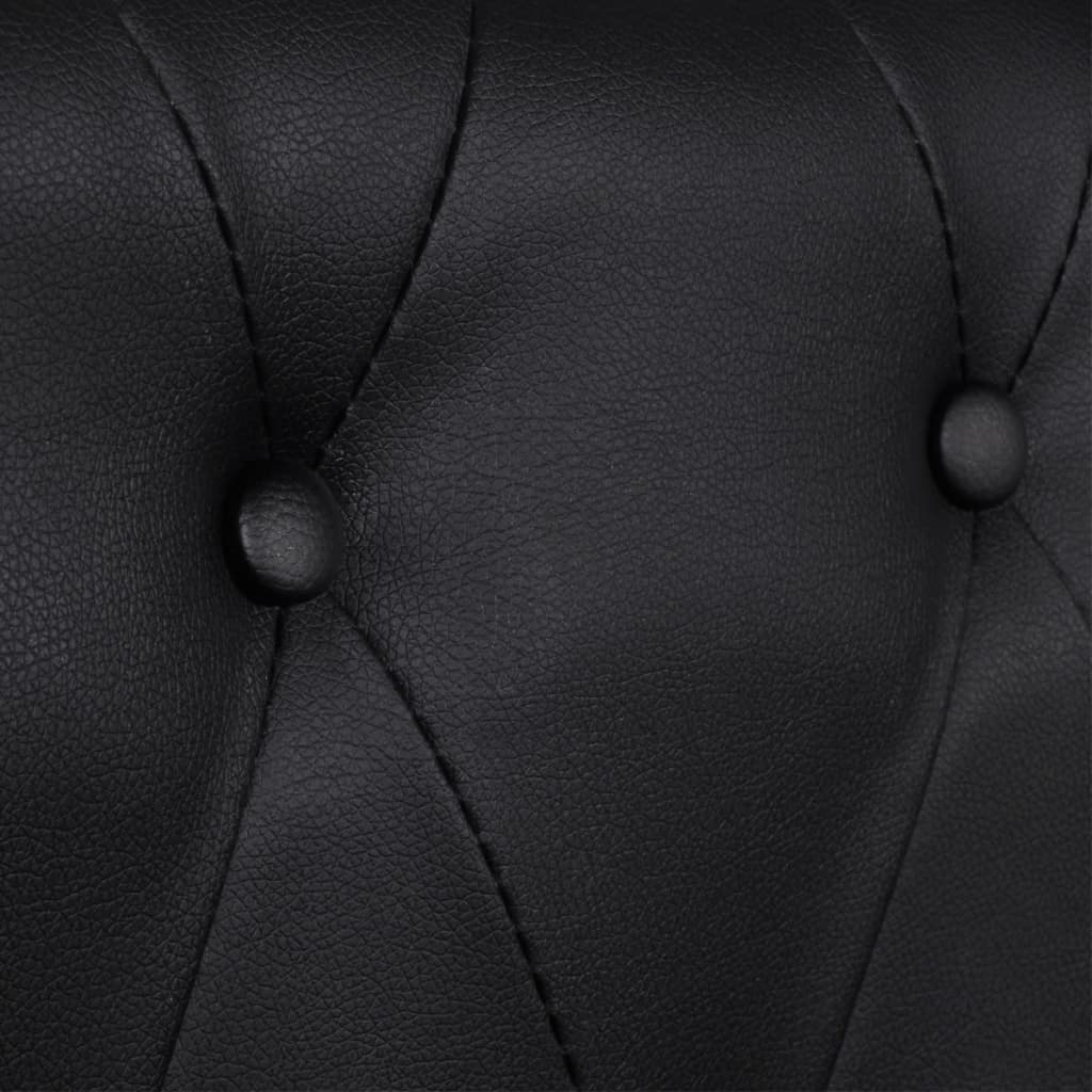 vidaXL Chesterfield 3místná sedačka umělá kůže černá