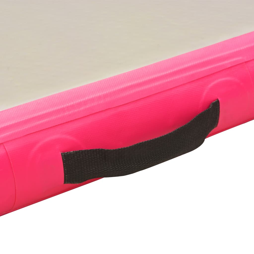 vidaXL Nafukovací cvičební podložka s pumpou 300x100x10 cm PVC růžová