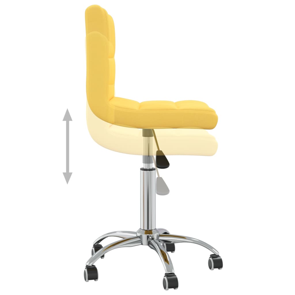 vidaXL Otočná jídelní židle hořčicově žlutá textil