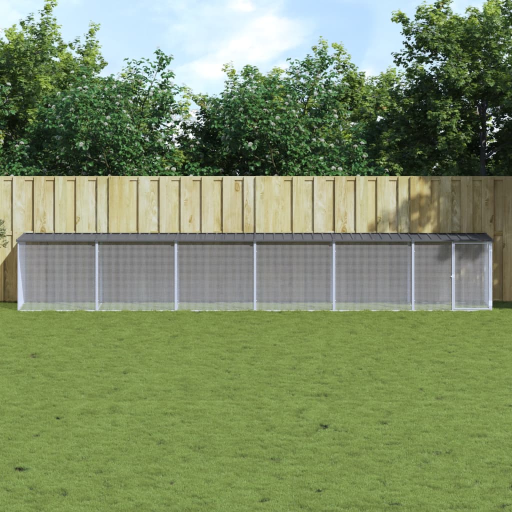 vidaXL Klec pro kuřata se střechou antracitová 603 x 98 x 90 cm ocel