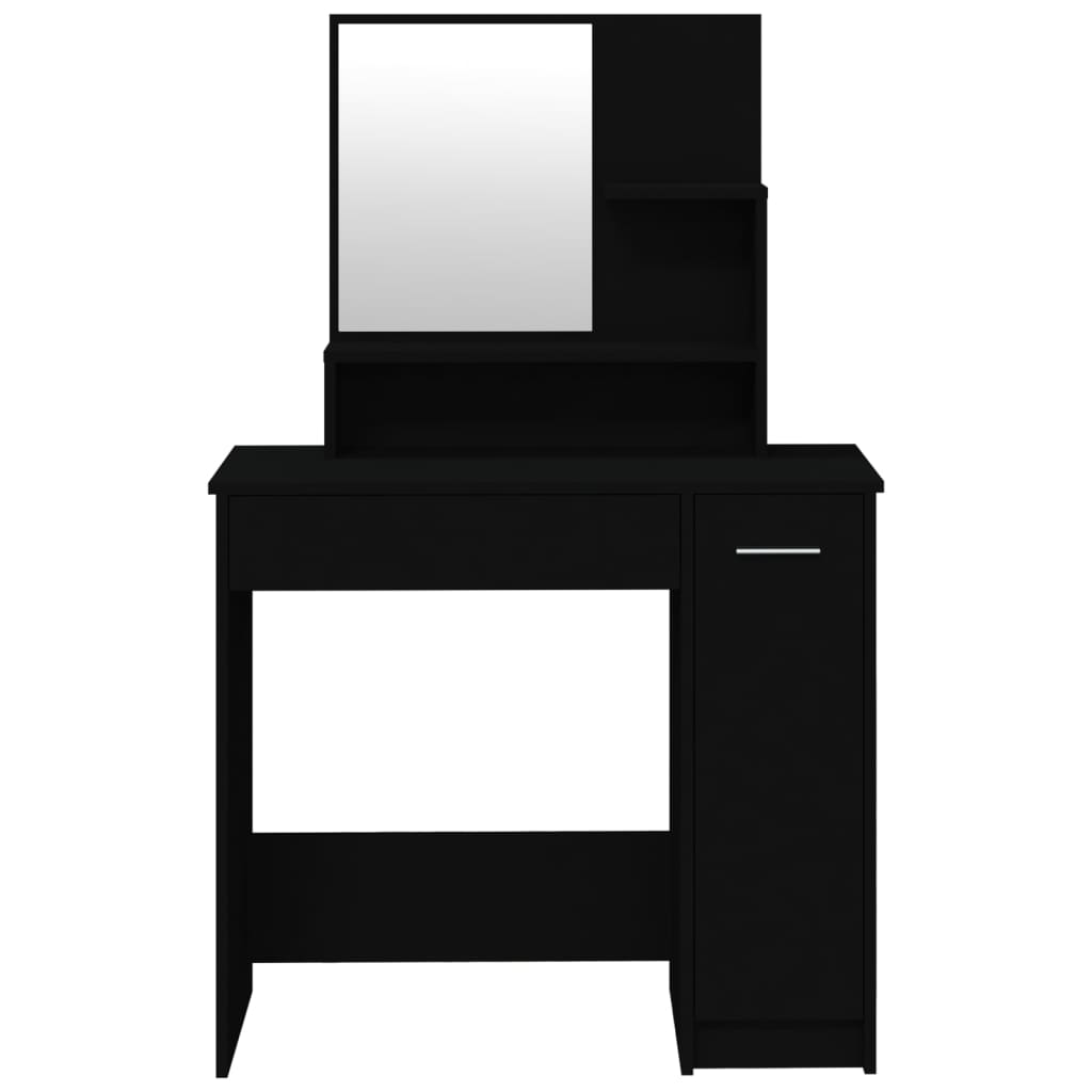 vidaXL Set toaletního stolku černý 86,5 x 35 x 136 cm