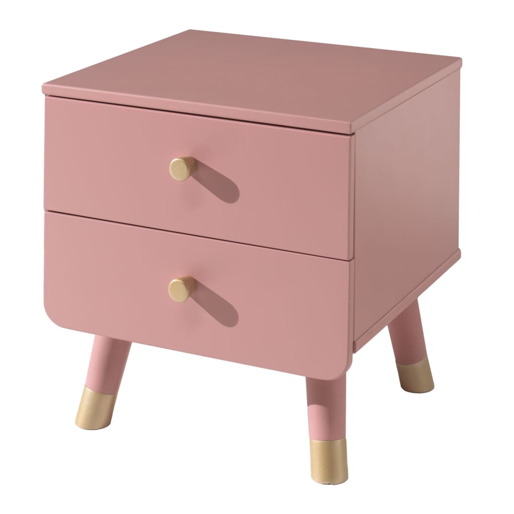 Vipack Noční stolek Billy 2 zásuvky dřevo zemitý růžový