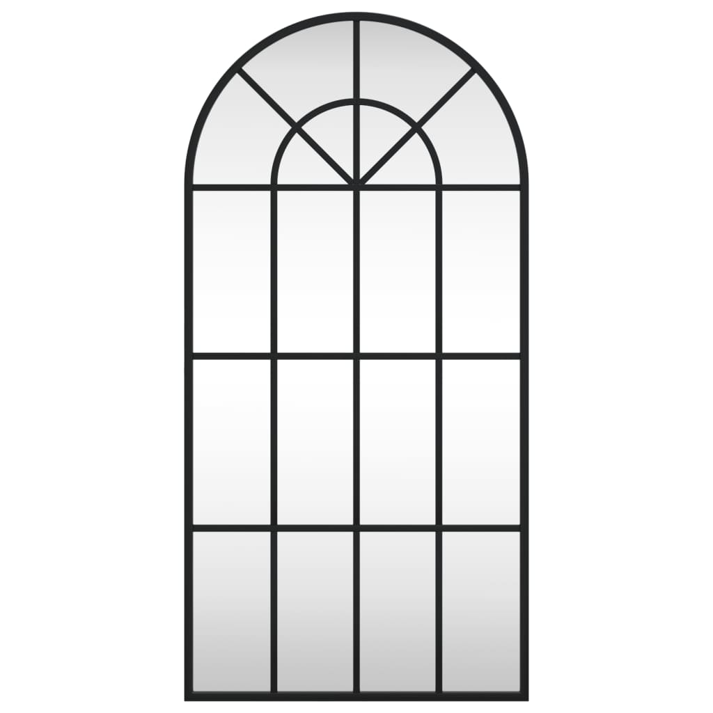 vidaXL Nástěnné zrcadlo černé 40 x 80 cm oblouk železo