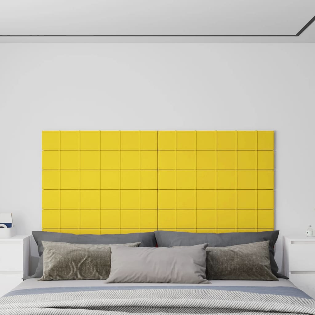 vidaXL Nástěnné panely 12 ks světle žluté 90x15 cm textil 1,62 m²