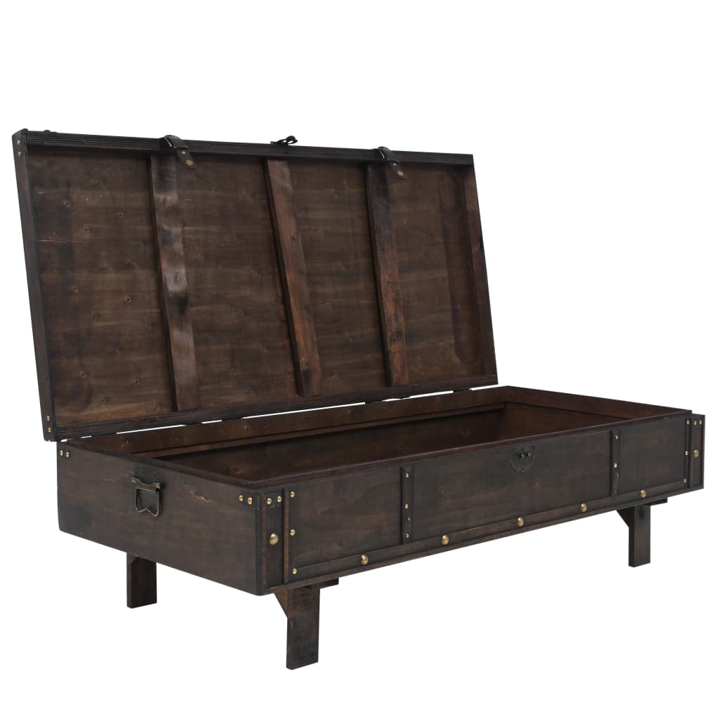 vidaXL Konferenční stolek z masivního dřeva vintage styl 120x55x35 cm
