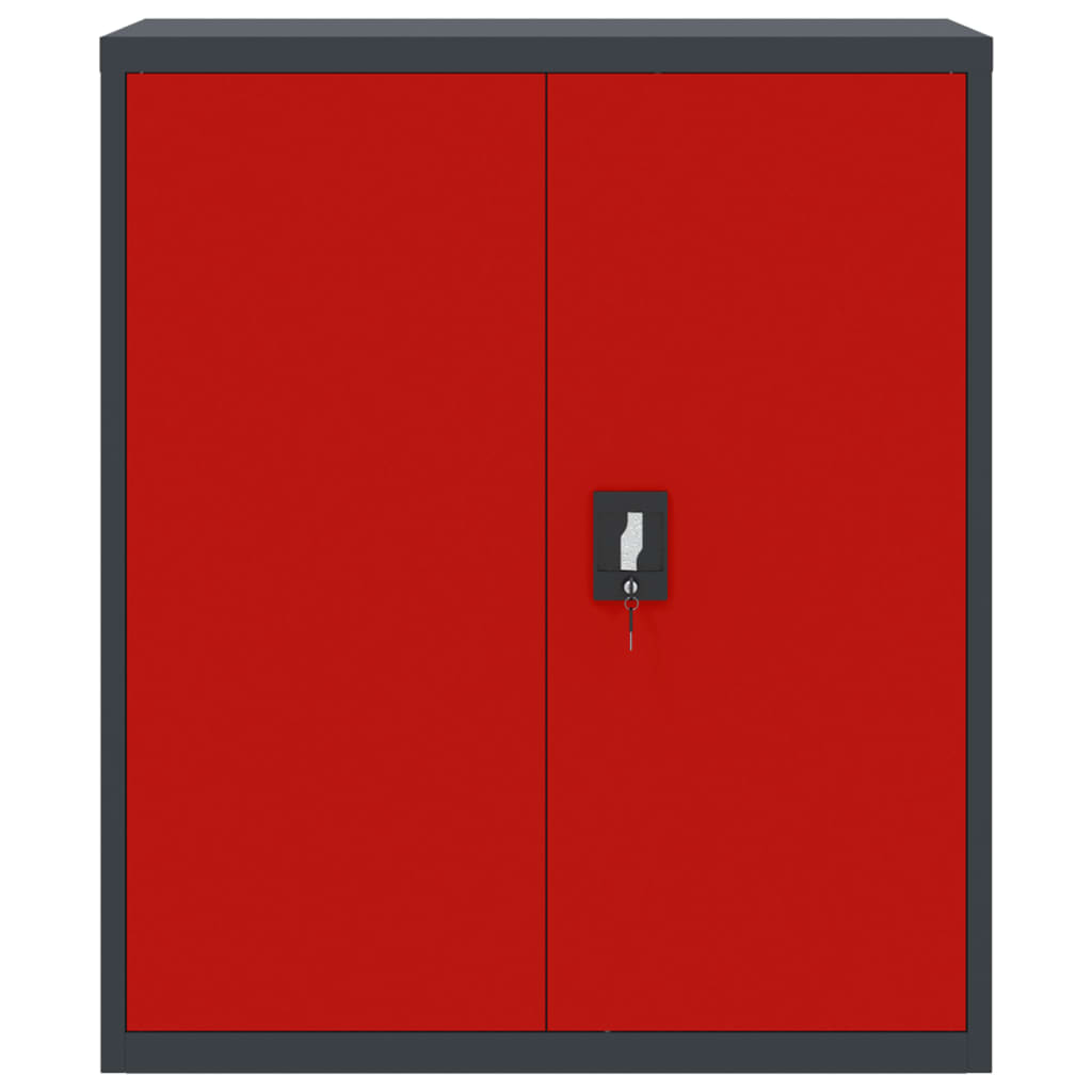 vidaXL Kartotéka antracitová a červená 90 x 40 x 105 cm ocel