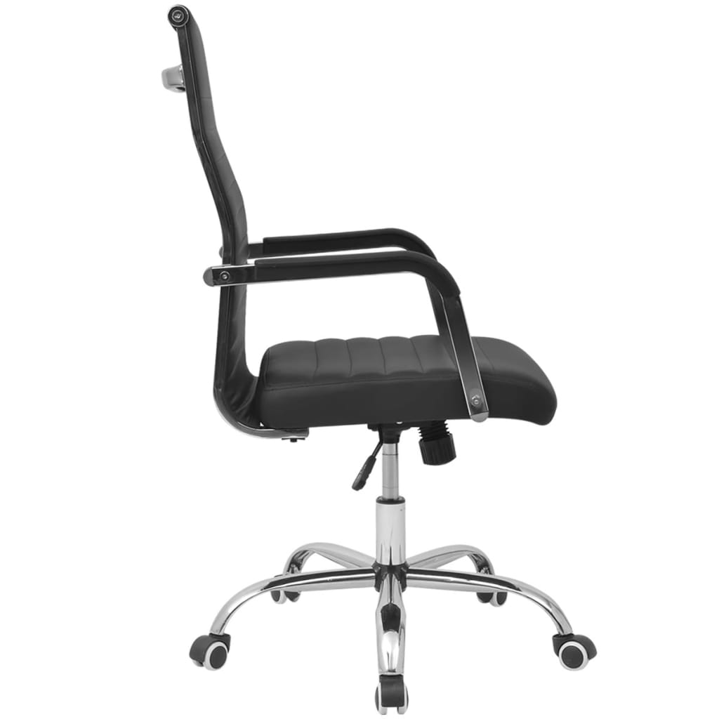 vidaXL Kancelářská židle umělá kůže 55 x 63 cm černá
