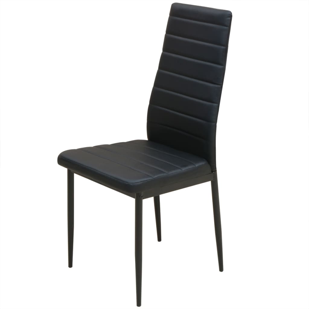 vidaXL Třídílný jídelní set stolu a židlí černý