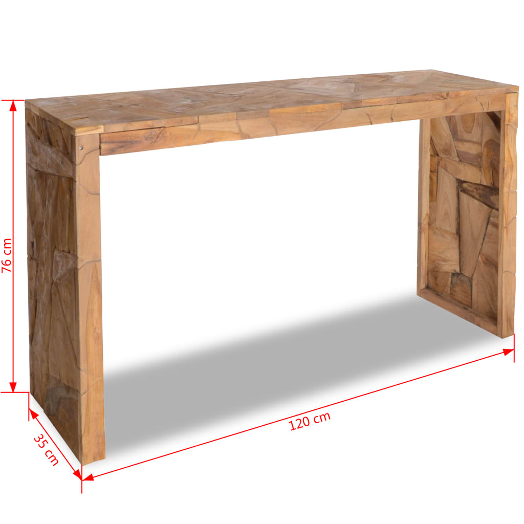 vidaXL Odkládací stolek regenerované teakové dřevo 120 x 35 x 76 cm