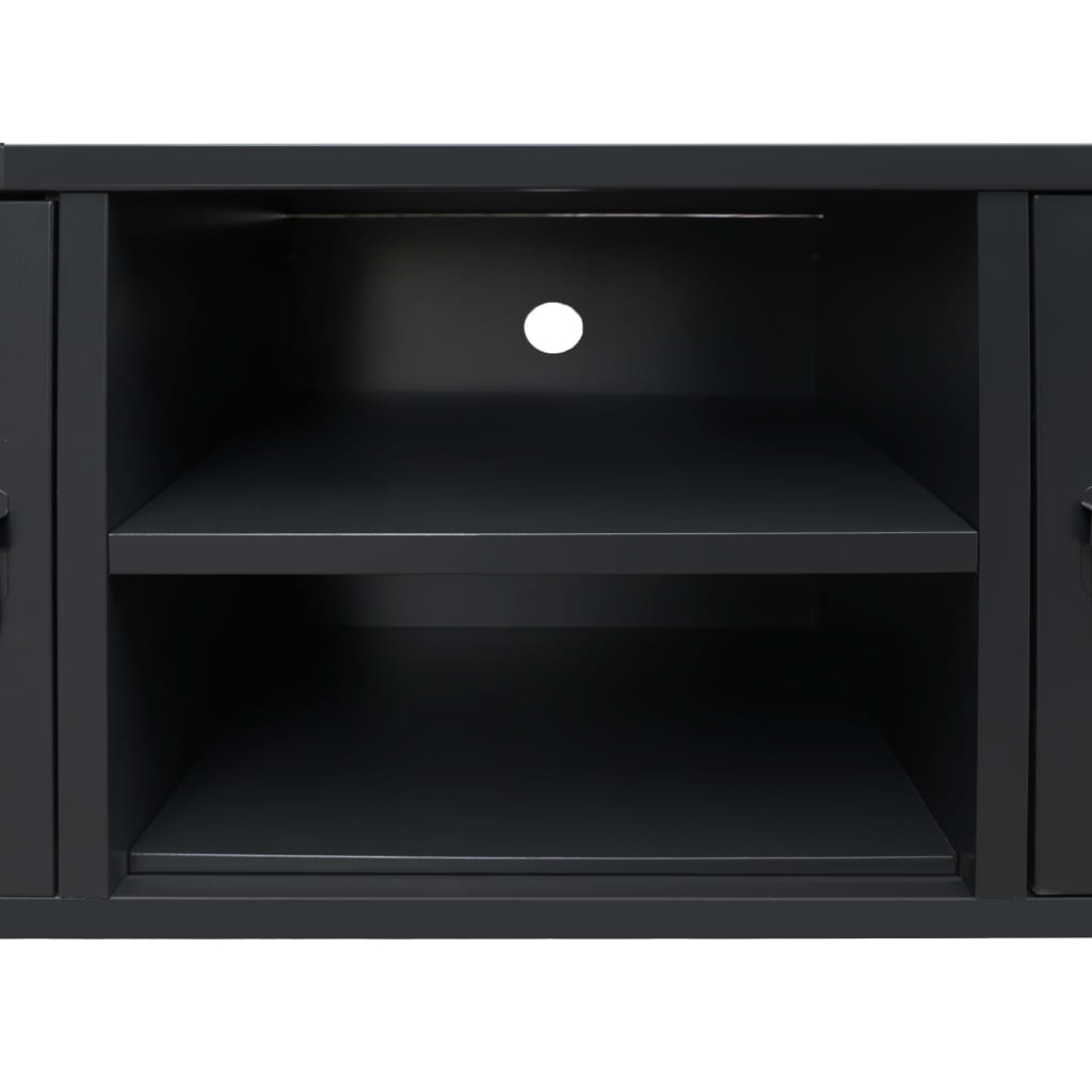 vidaXL TV stolek kovový industriální styl 120 x 35 x 48 cm černý