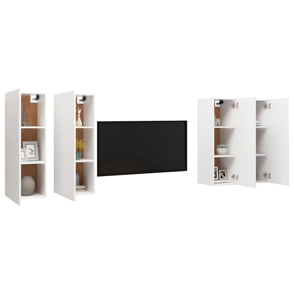 vidaXL TV skříňky 4 ks bílé 30,5 x 30 x 90 cm dřevotříska