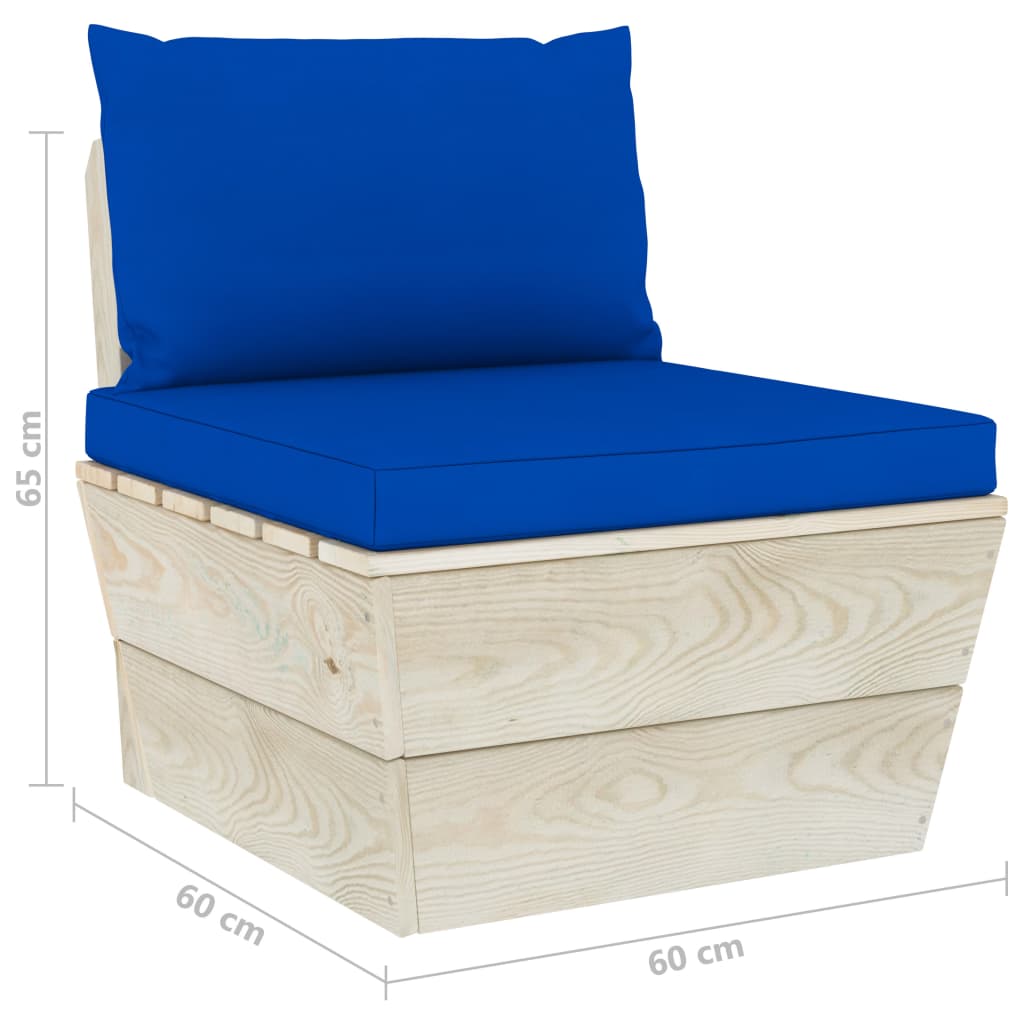 vidaXL 4dílná zahradní sedací souprava s poduškami smrkové dřevo