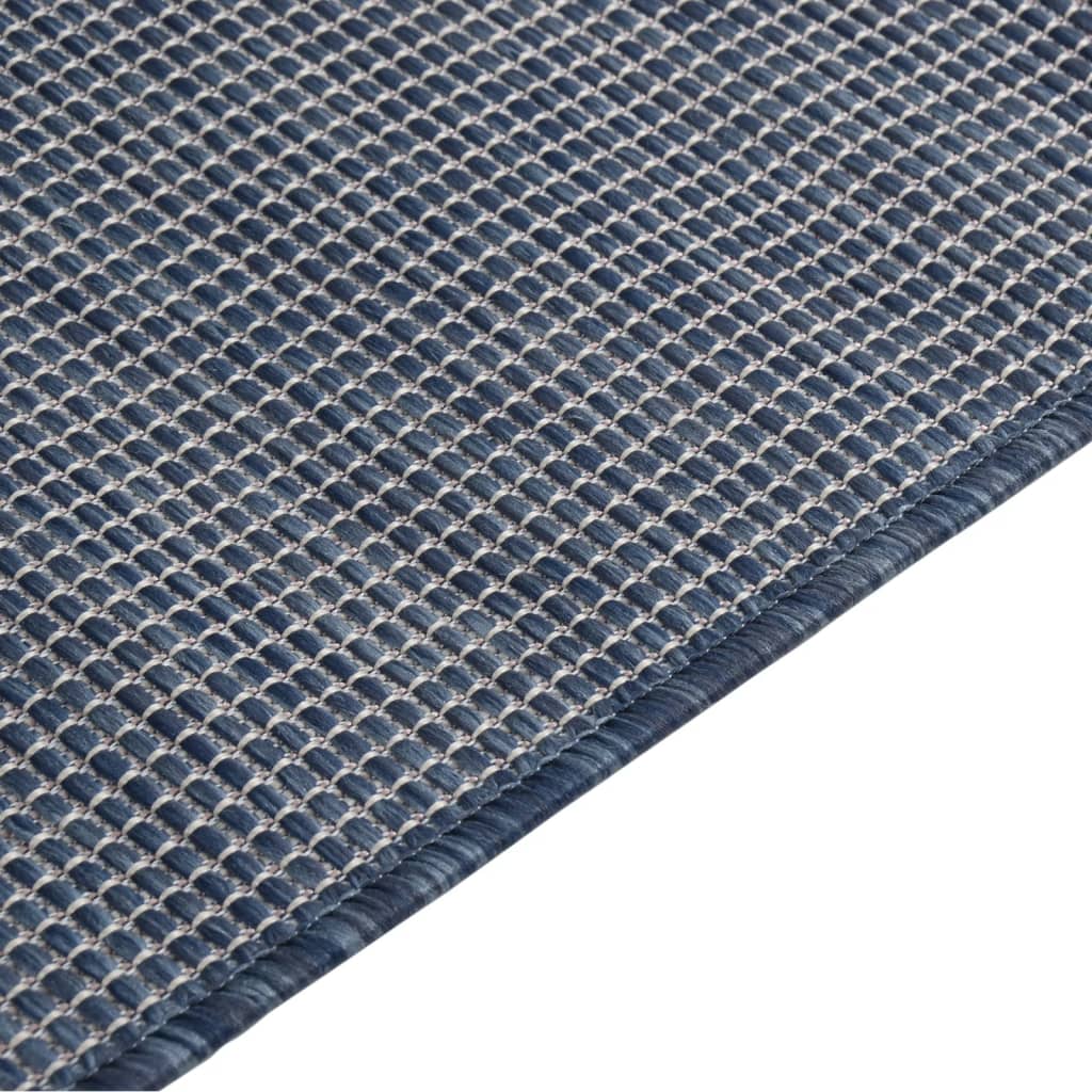 vidaXL Venkovní hladce tkaný koberec 200x280 cm modrá